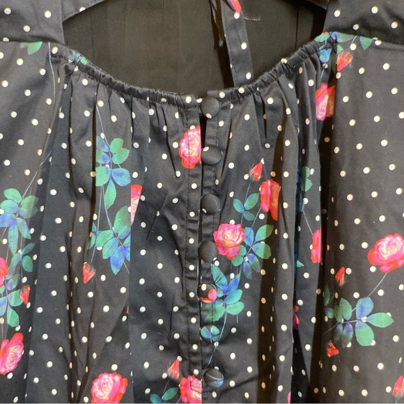 NWOT FOR LOVE & LEMONS Florentina Black & Floral Print Midi Dress, size Small - Picture 10 of 14